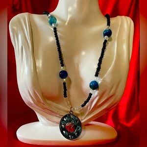 Moon phase 🌒 beaded necklace